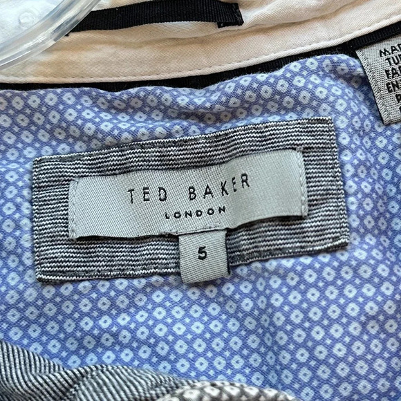TED BAKER Knit Polo Shirt with Contrast Collar & Button Placard size 5 / XL - Picture 8 of 9